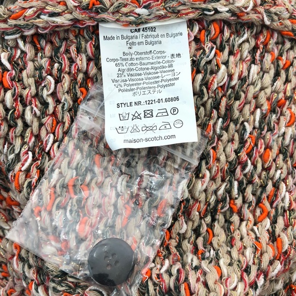 Maison Scotch Cream Knit V-Neck Cardigan, Medium - Picture 6 of 7